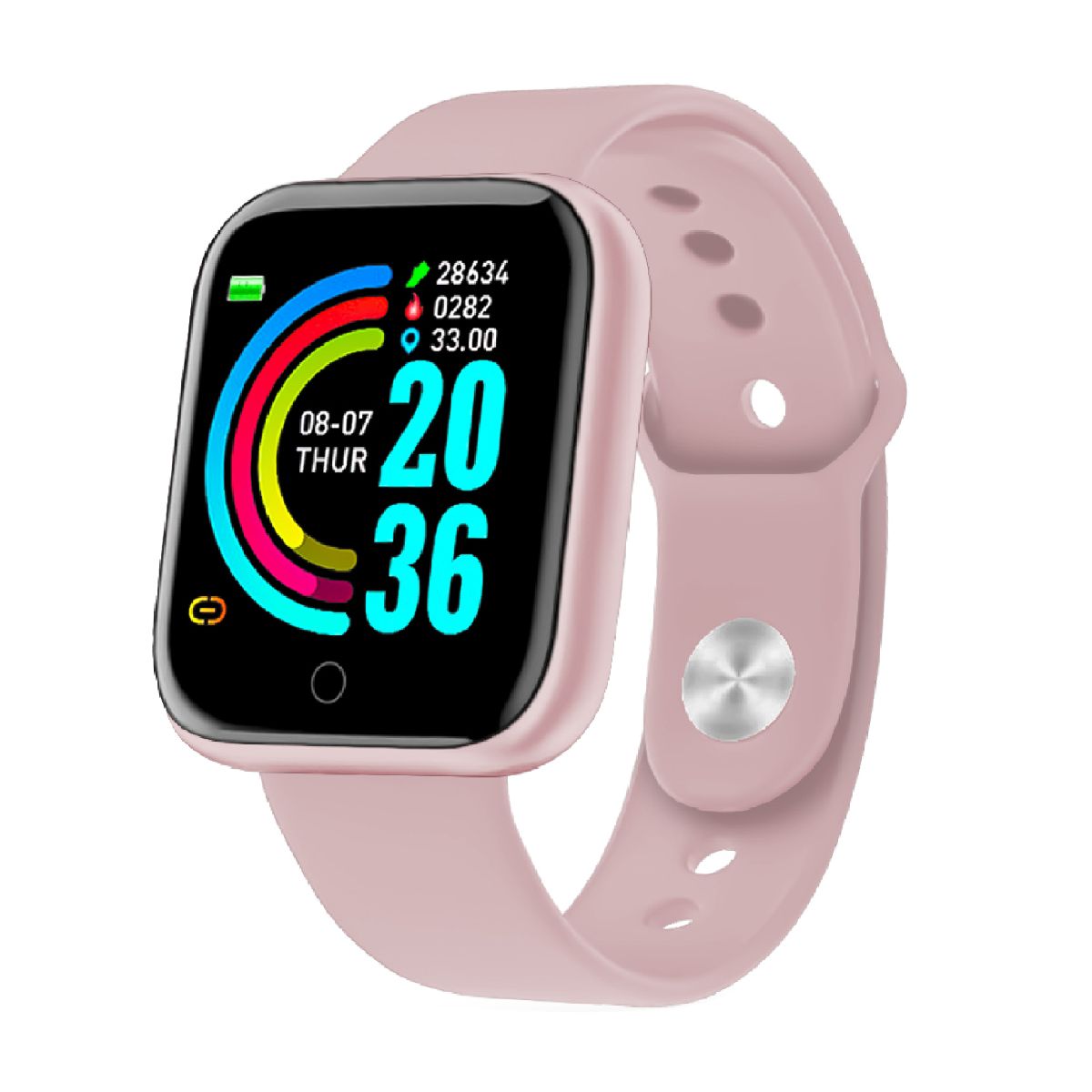 RELOJ SMARTWATCH BRACELET CUADRADO TRES COLORES