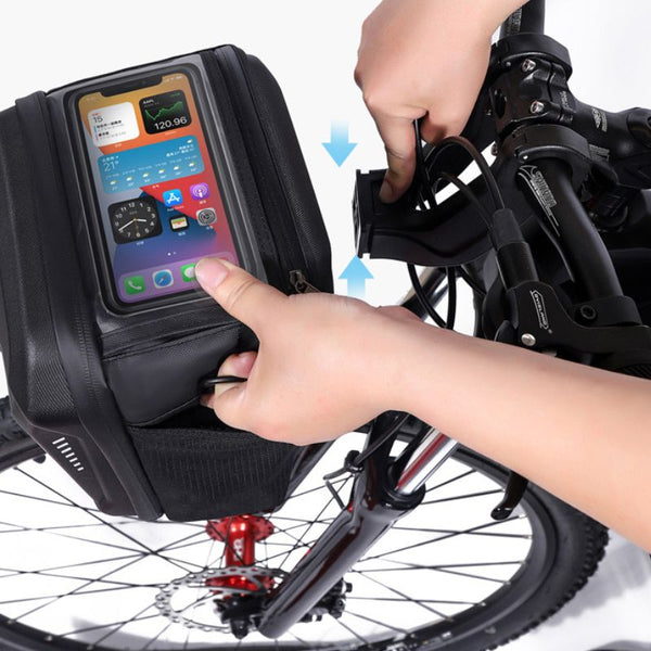 Bolso Delantero Desmontable para Bicicleta WILD MAN con Porta Celular Táctil